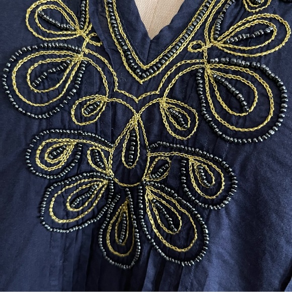 LILLY PULITZER Sarasota Tunic Navy Blue with Gold Embellishments Top - Picture 8 of 11